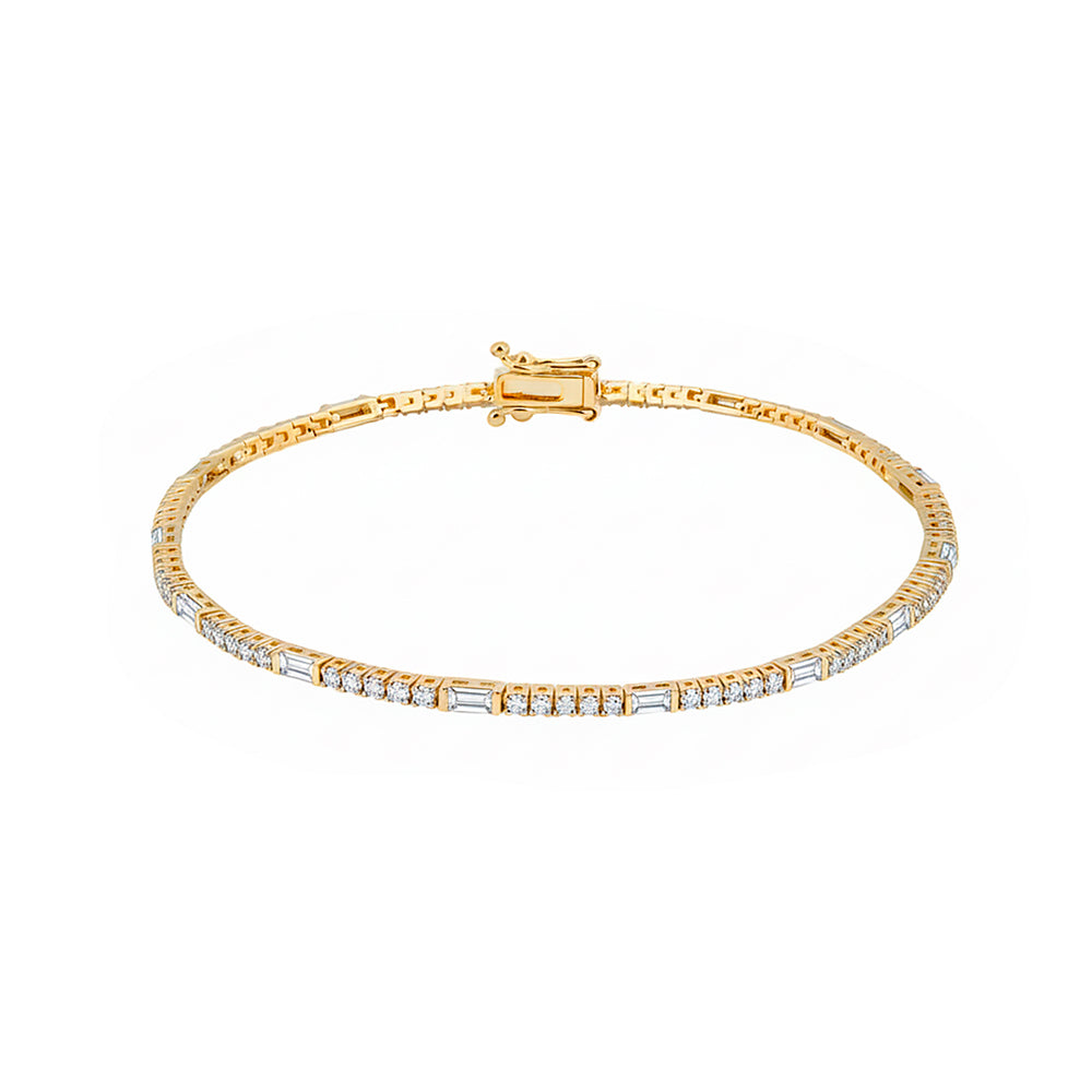 14K Gold White Sapphire Tennis Bracelet