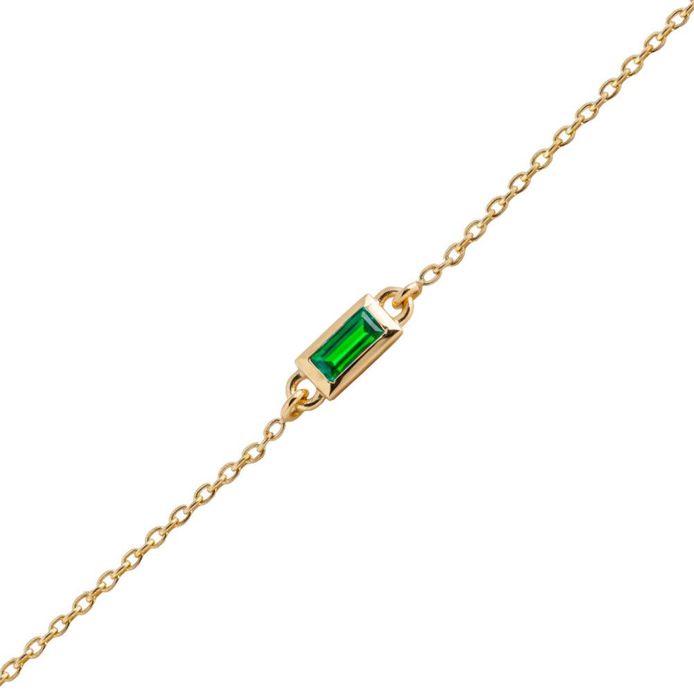 14K Gold Emerald Bracelet, Wedding Bracelet