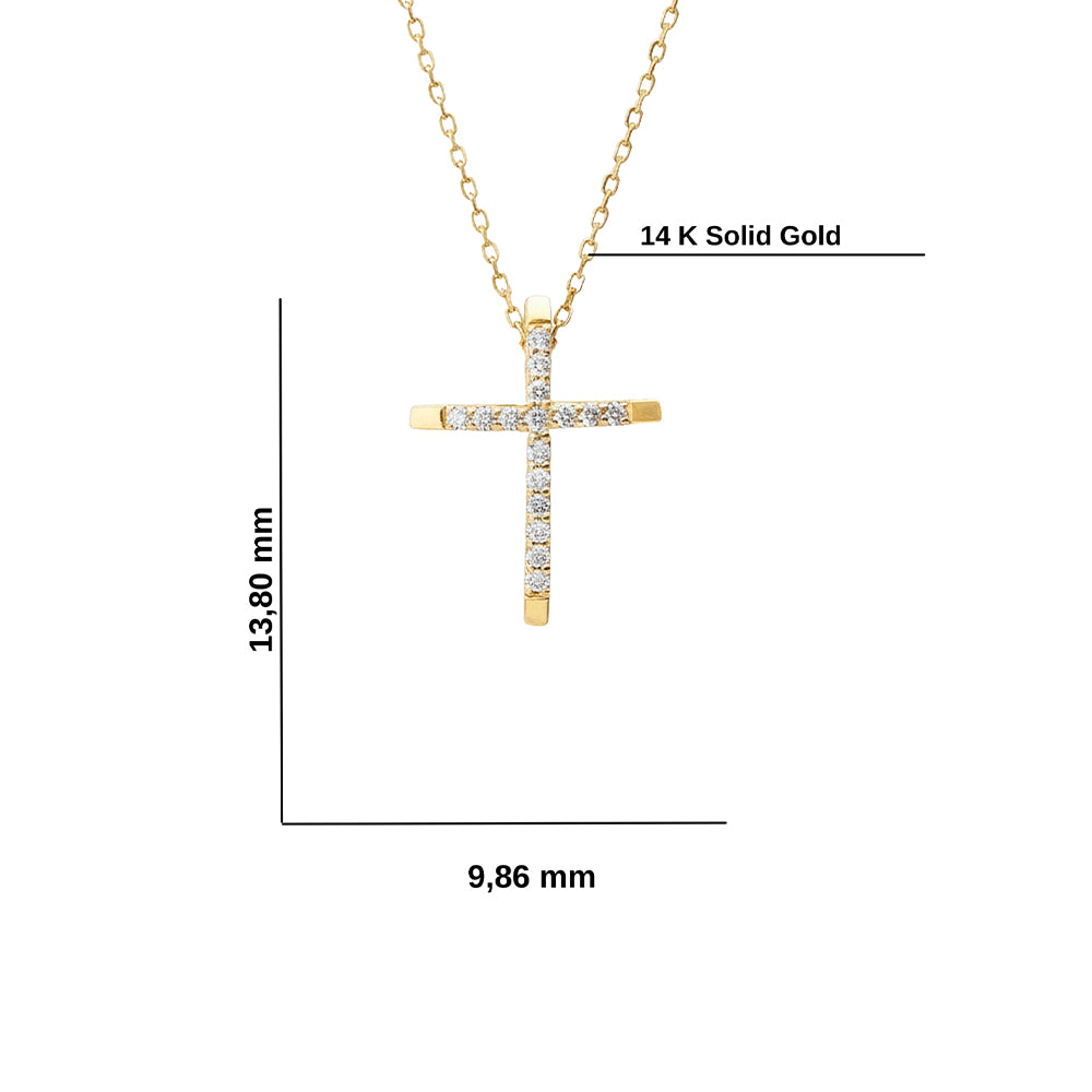 14K Gold Diamond Christian Pendant