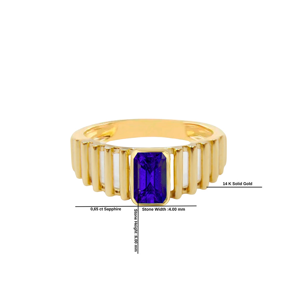 14K Gold Natural Sapphire Ring