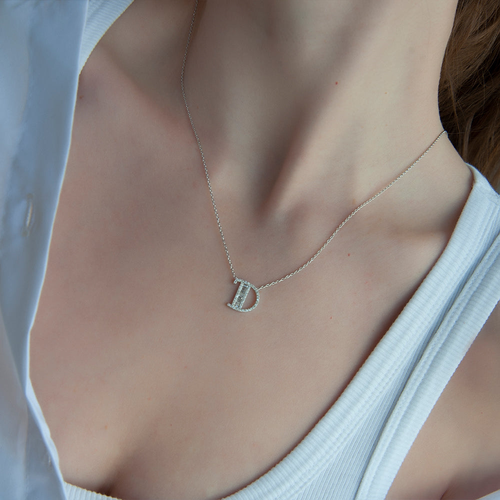 Diamond Letter D Necklace