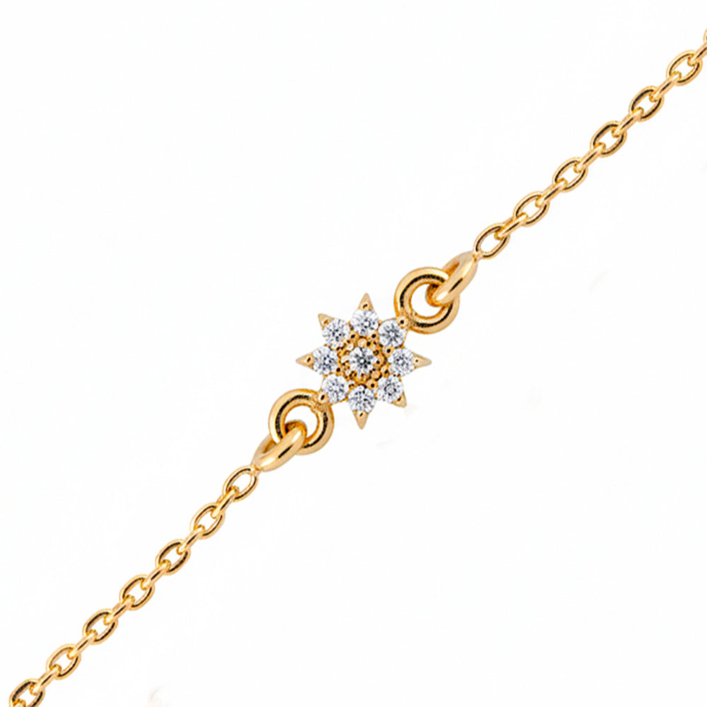 14K Gold Diamond Star Bracelet / Celestial Bracelet