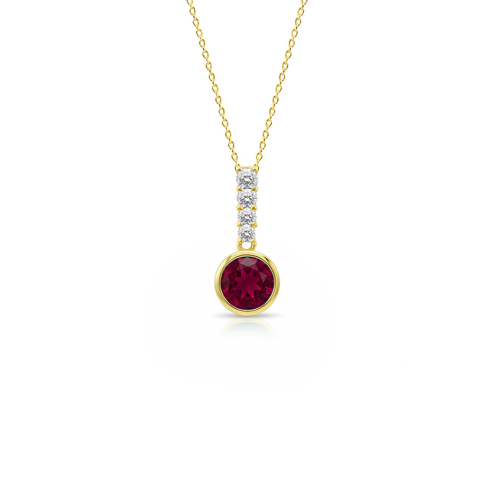 Natural Ruby Diamond Necklace / Gothic Necklace