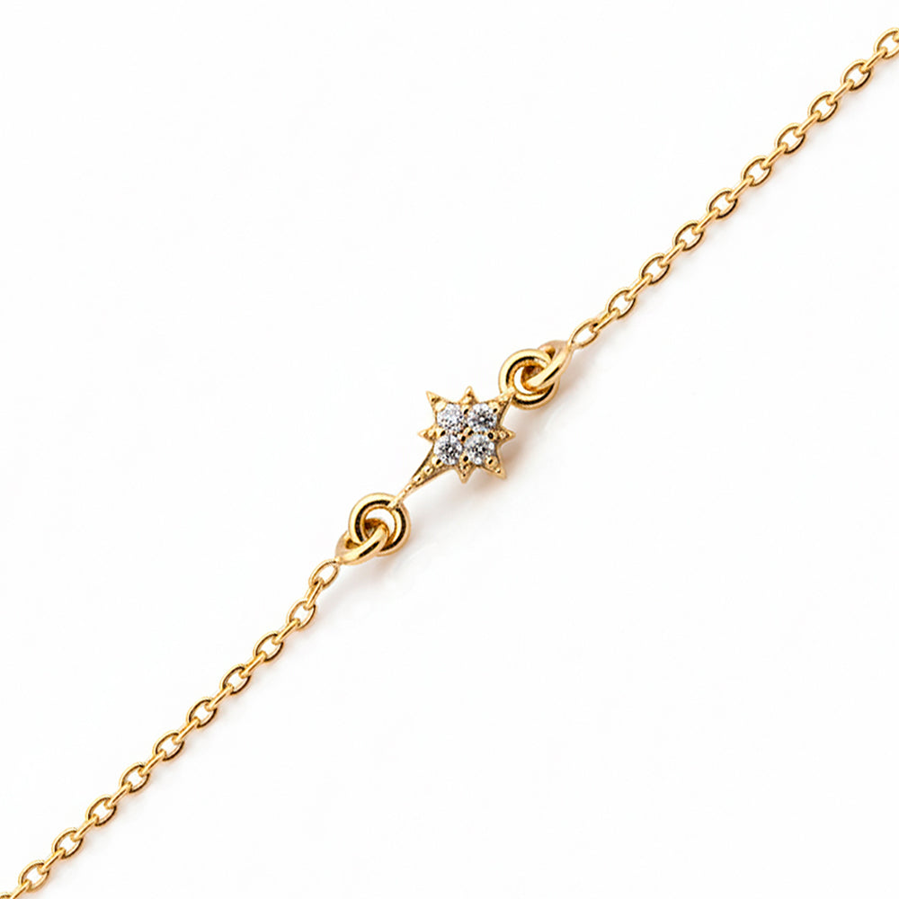 14K Gold North Star Bracelet