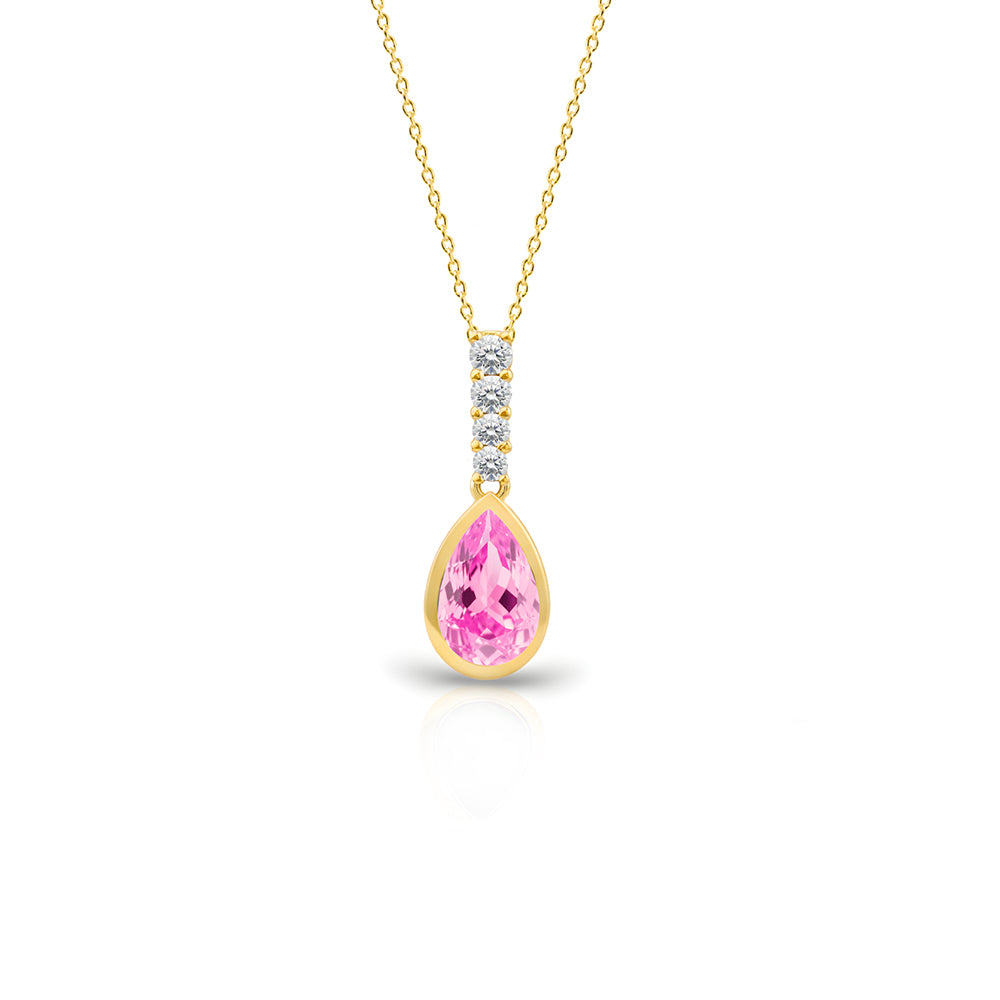 14K Gold Pear Drop Necklace, Romantic Gift for Women