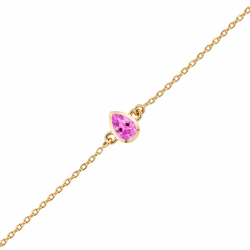 Pear Pink Sapphire Bracelet