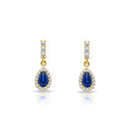 14K Gold Sapphire Pear Cut Earrings