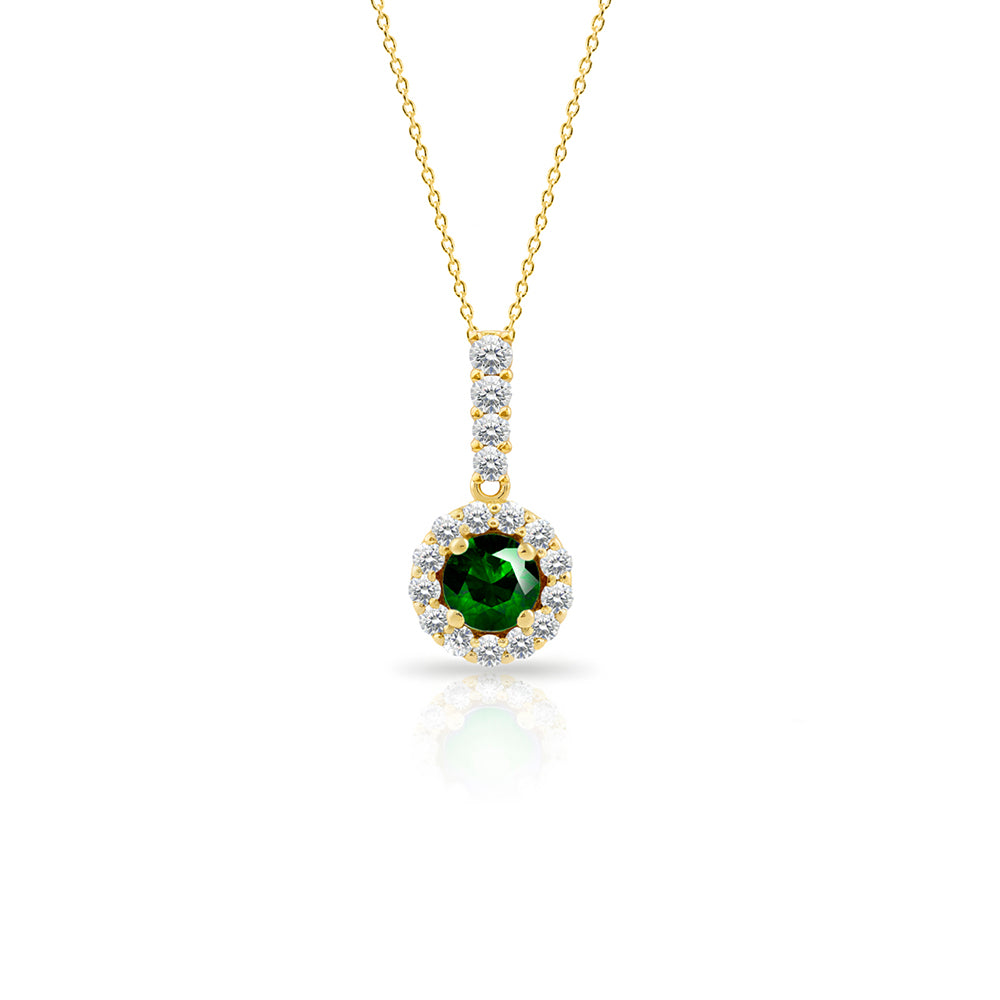Vintage Inspired Green Emerald Necklace
