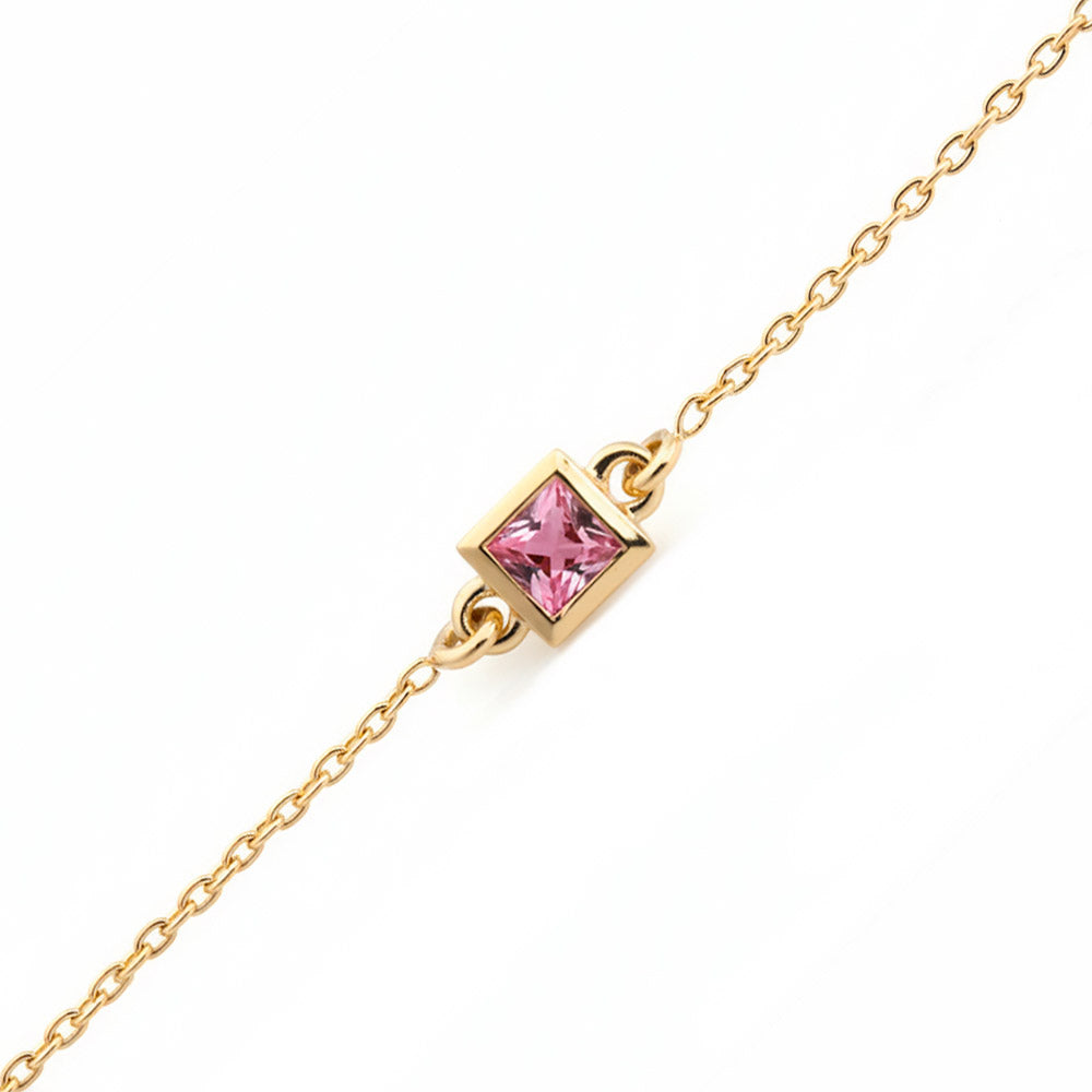 14K Gold Pink Sapphire Bracelet