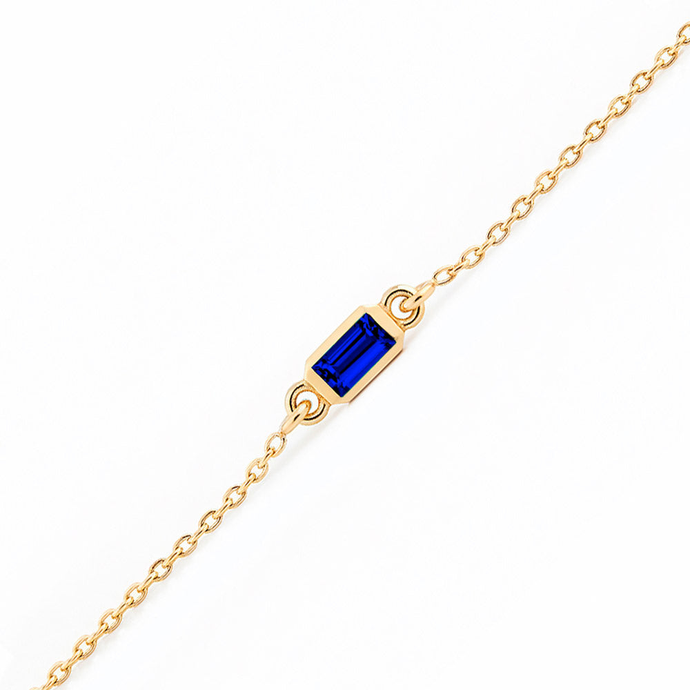 Handmade Baguette Sapphire Bracelet