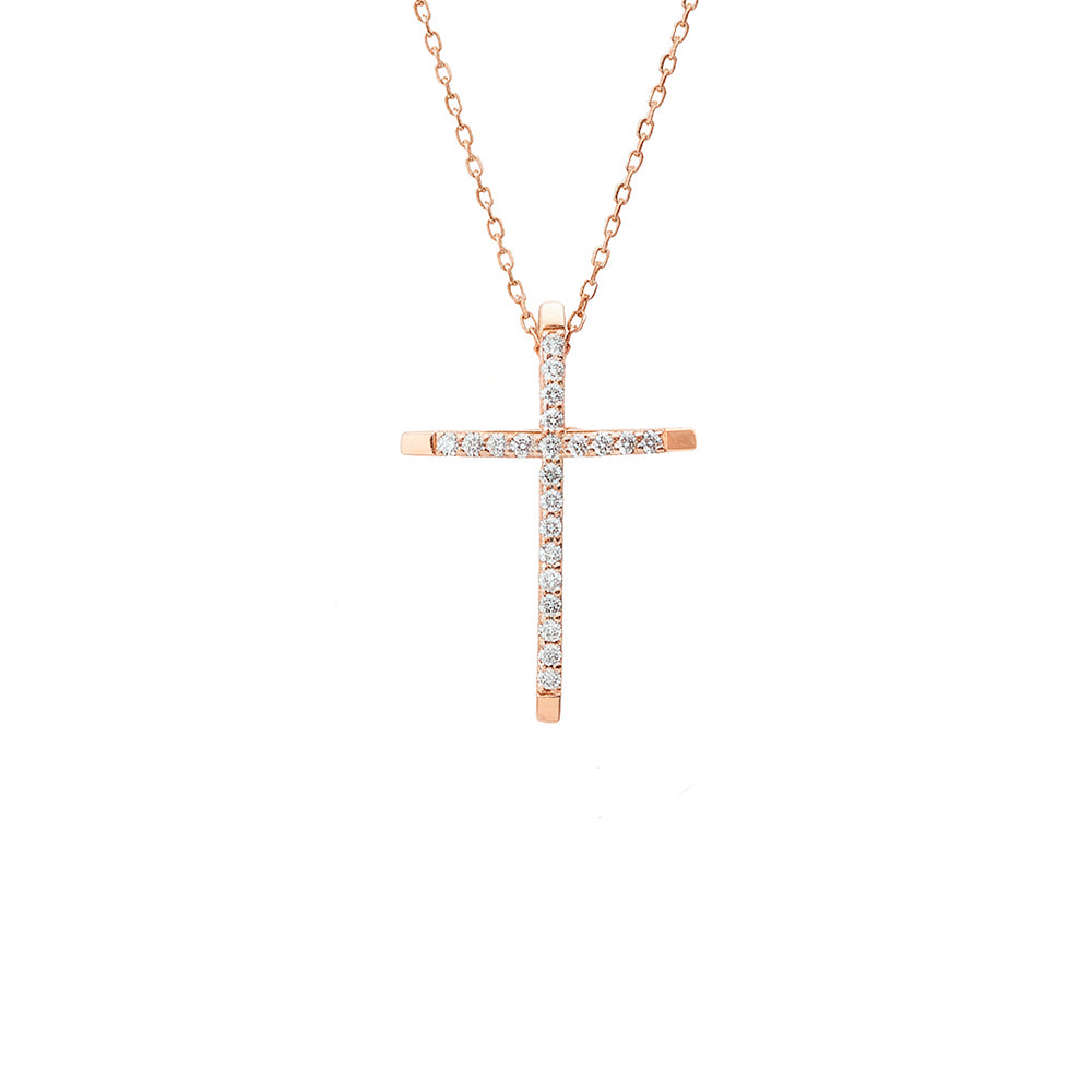 14K Gold Diamond Christian Necklace / Anniversary Gift for Women