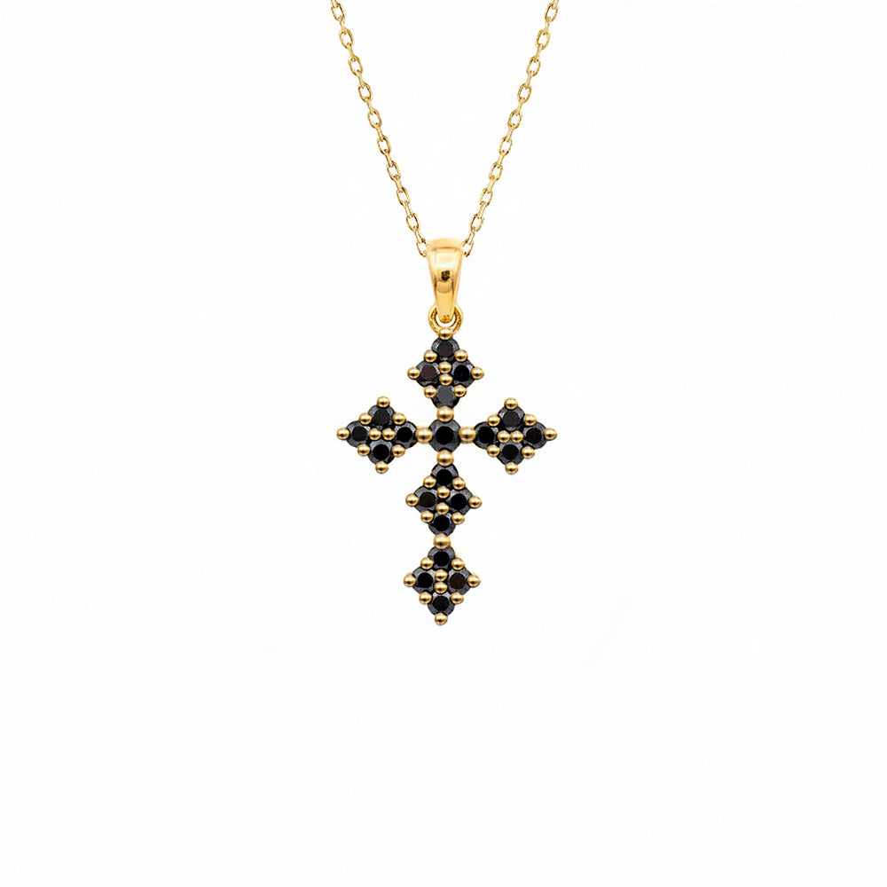 Natural Black Diamond Christian Pendant / Anniversary Gift