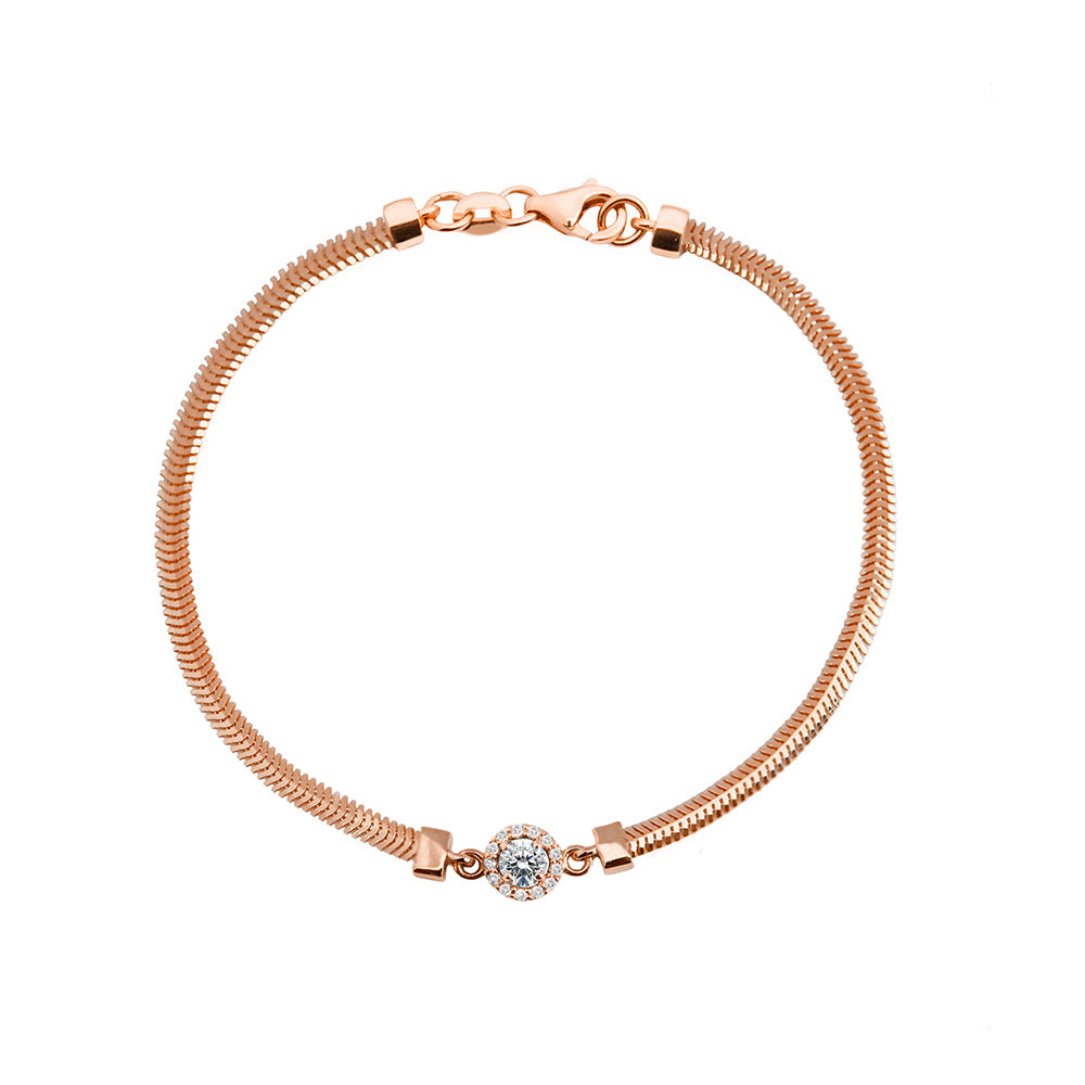 14K Gold White Sapphire Halo Bracelet