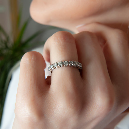 14K Gold Scalloped Diamond Band