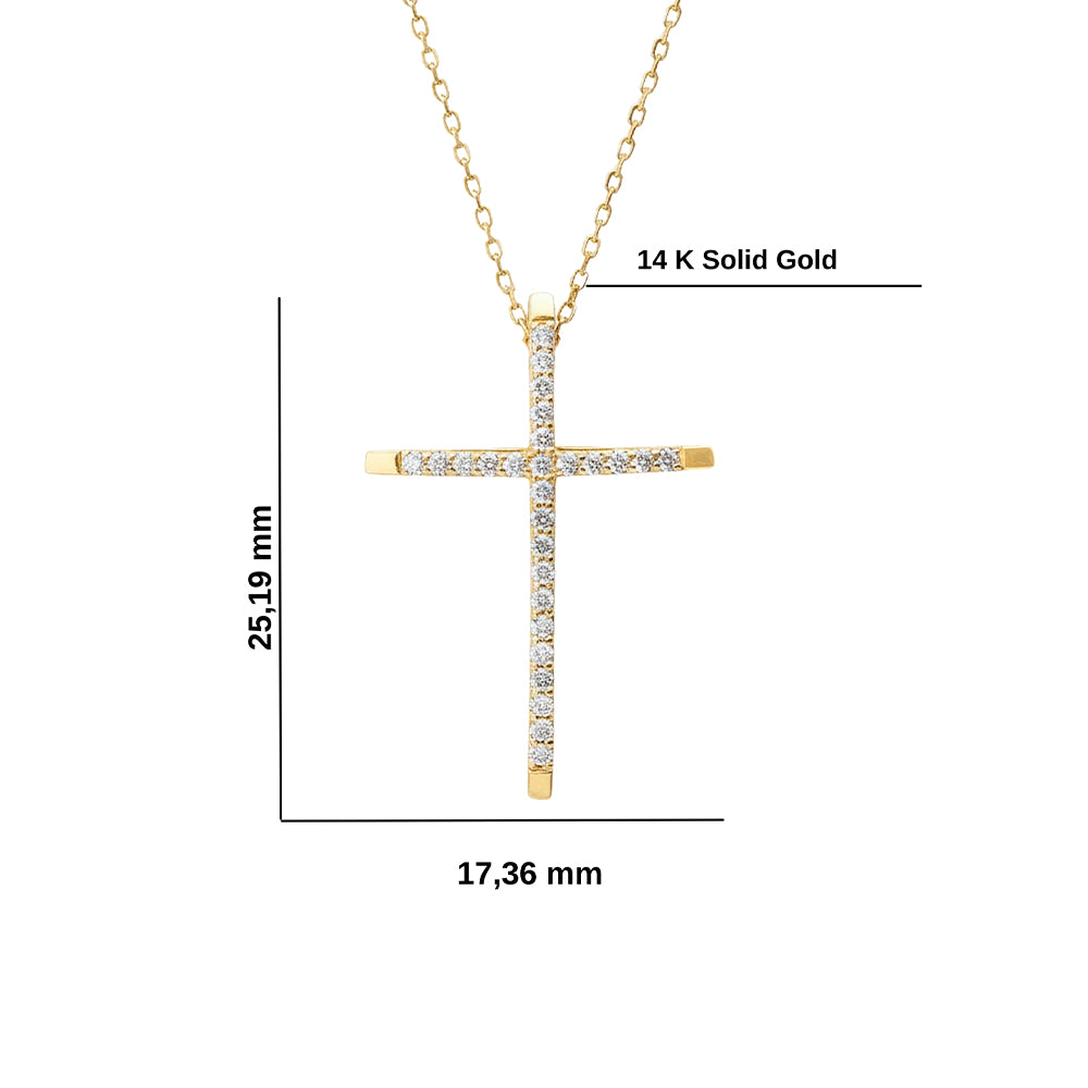Contemporary Diamond Cross Necklace