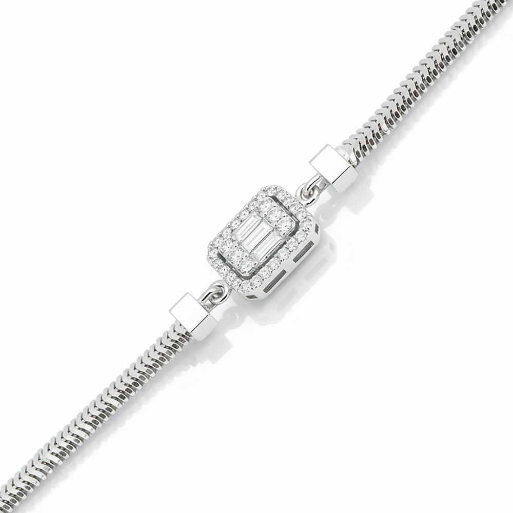 14K Gold Tennis Bracelet / Diamond Baguette Bracelet