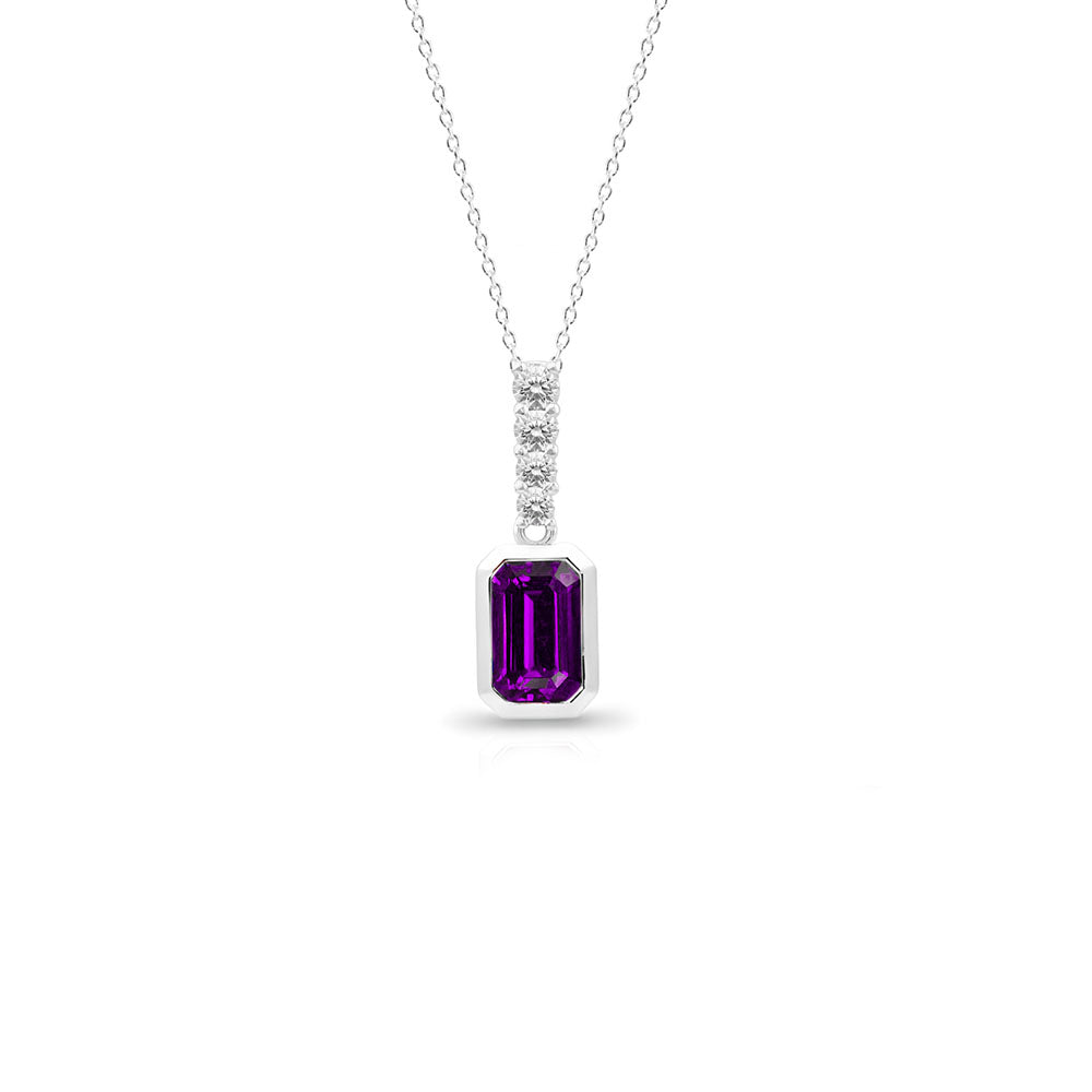 Natural Amethyst Pendant Necklace