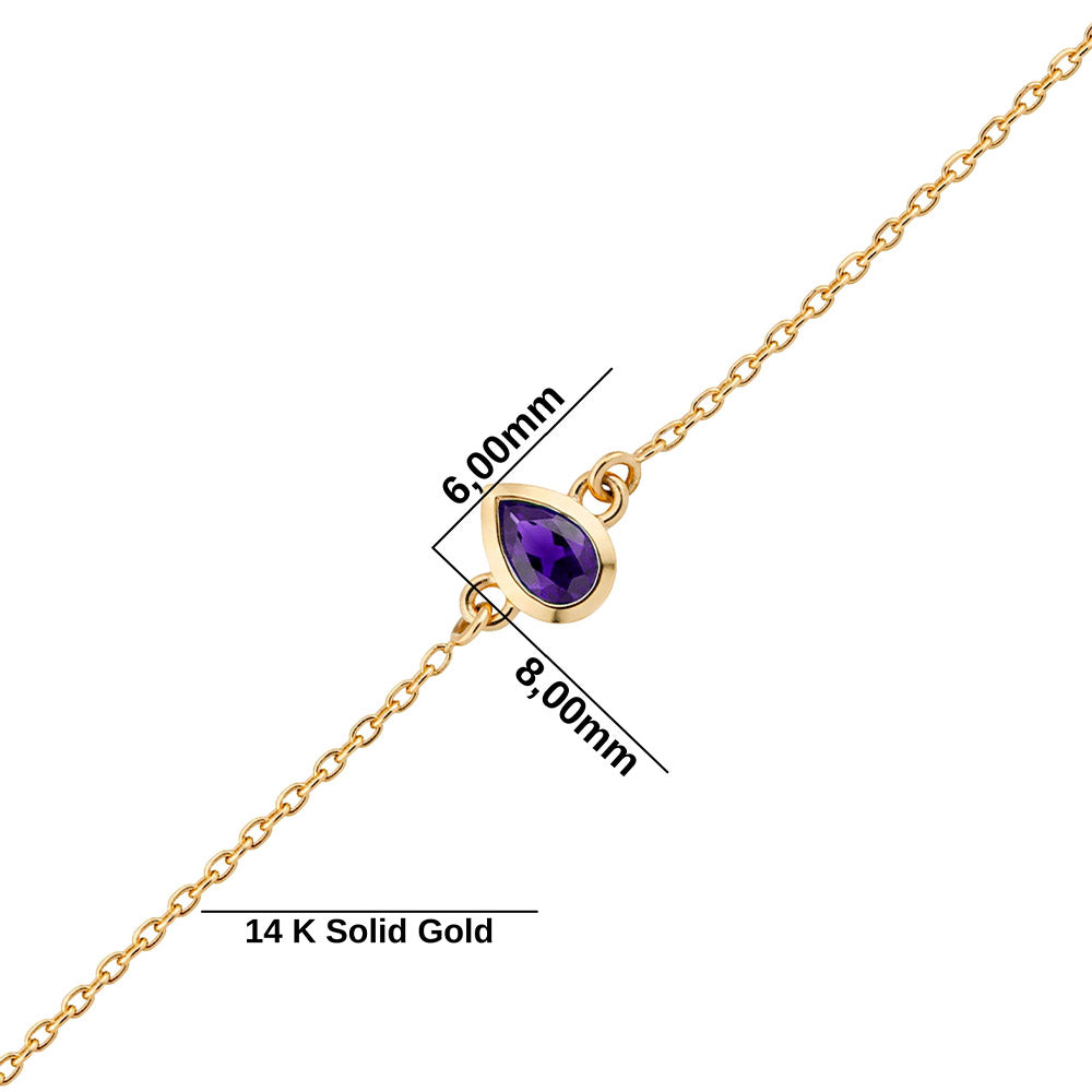 Minimal Gold Amethyst Bracelet