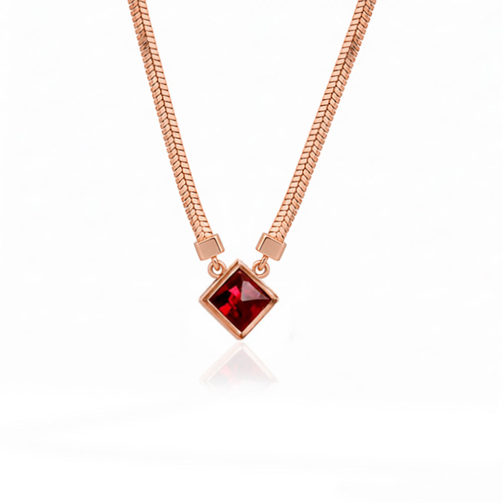 14K Gold Everyday Ruby Necklace