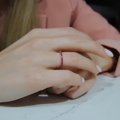 14K Eternity Pink Ring