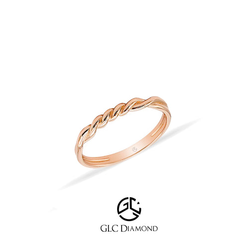 14K Gold Double Twist Ring, Gold Simple Ring