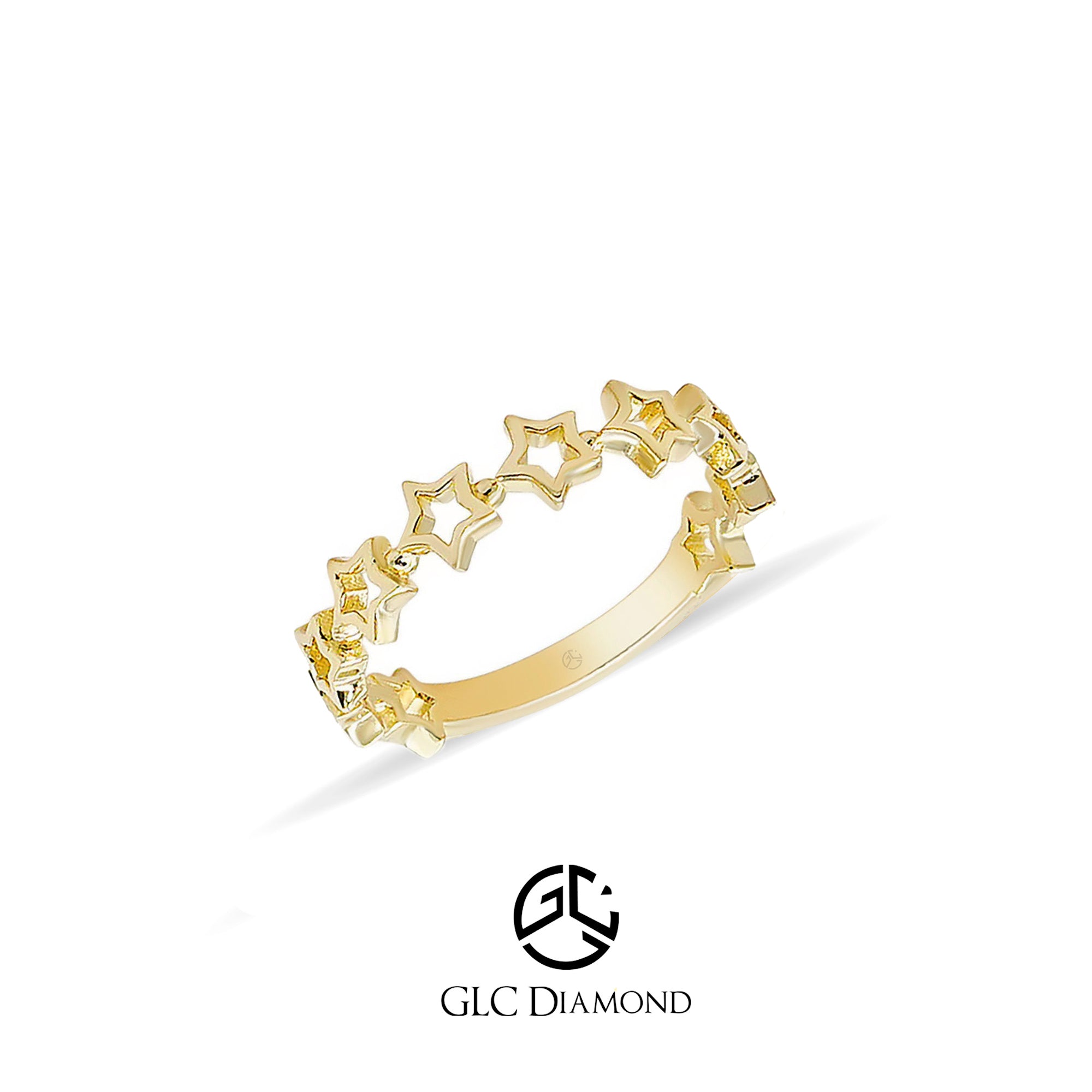 14K Solid Gold Ring, Multi Star, Celestial Ring, Gold Star Ring