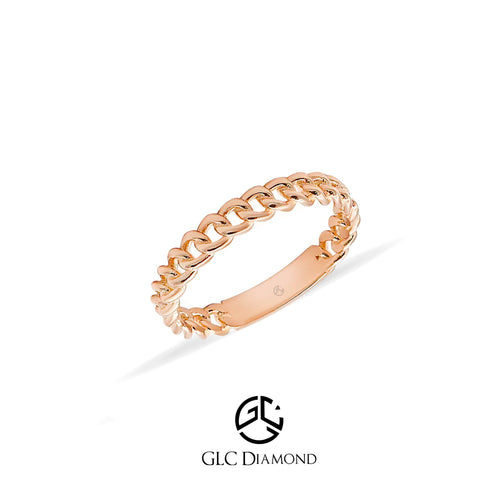 14K Gold Chain Ring, Stacking Ring