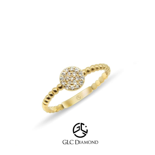 Diamond Circle Ring, Beaded Ring