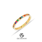 14K Gold Rainbow Ring