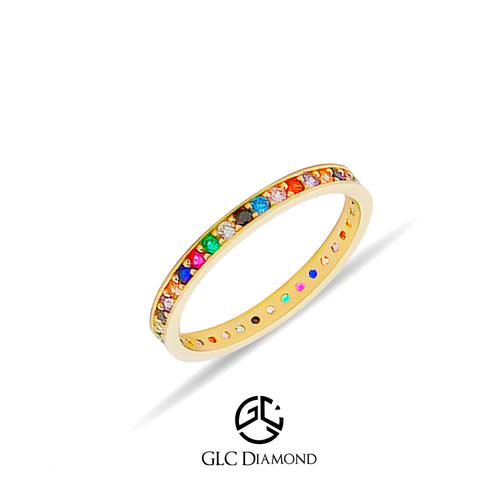 14K Gold Rainbow Ring