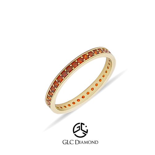 14K Gold Red Ruby Full Eternity Band