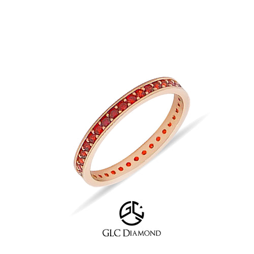 14K Gold Red Ruby Full Eternity Band