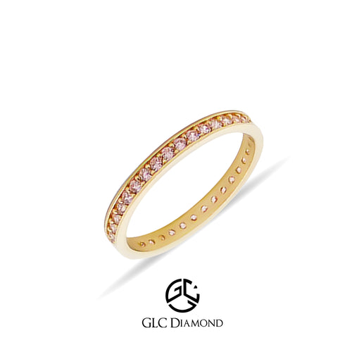 14K Solid Gold Pink Eternity Ring