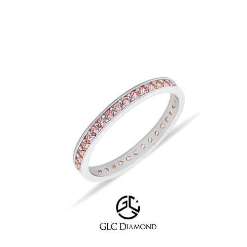 14K Solid Gold Pink Eternity Ring