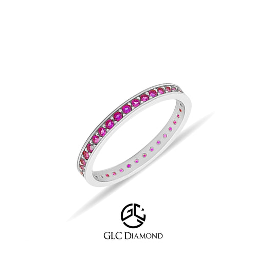 14K Gold Pink Eternity Band