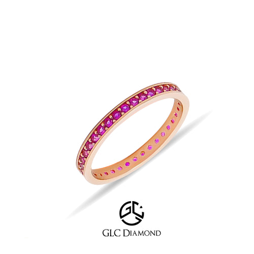 14K Gold Pink Eternity Band