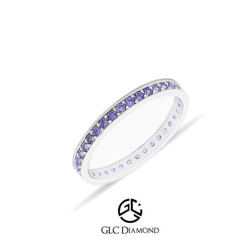 14K Solid Gold Purple Eternity Ring