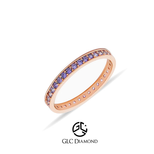 14K Solid Gold Purple Eternity Ring