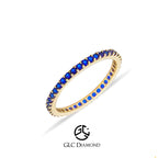 Full Eternity Blue Sapphire Band, 14k Gold Engagement Band