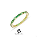 14k Gold Green Stone Eternity Ring