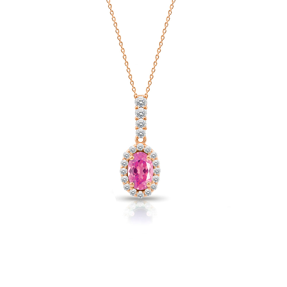 Feminine Pink Sapphire Necklace