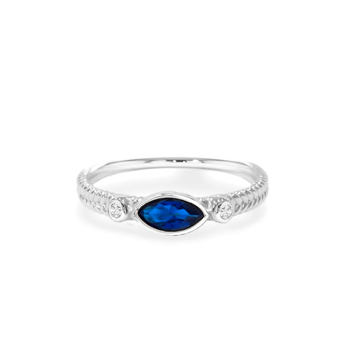 14K Gold Natural Sapphire Marquise Ring