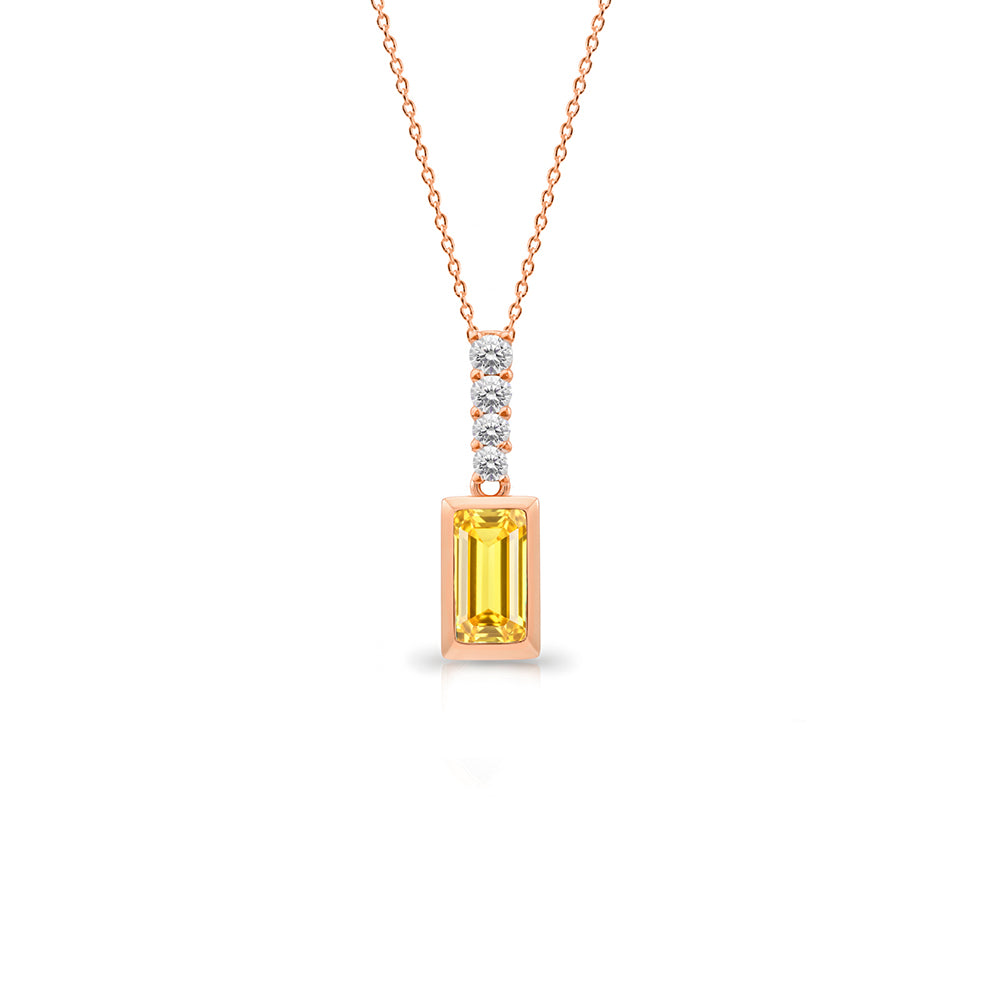 14K Gold Sunshine Citrine Necklace