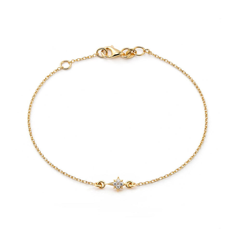 14K Gold North Star Bracelet