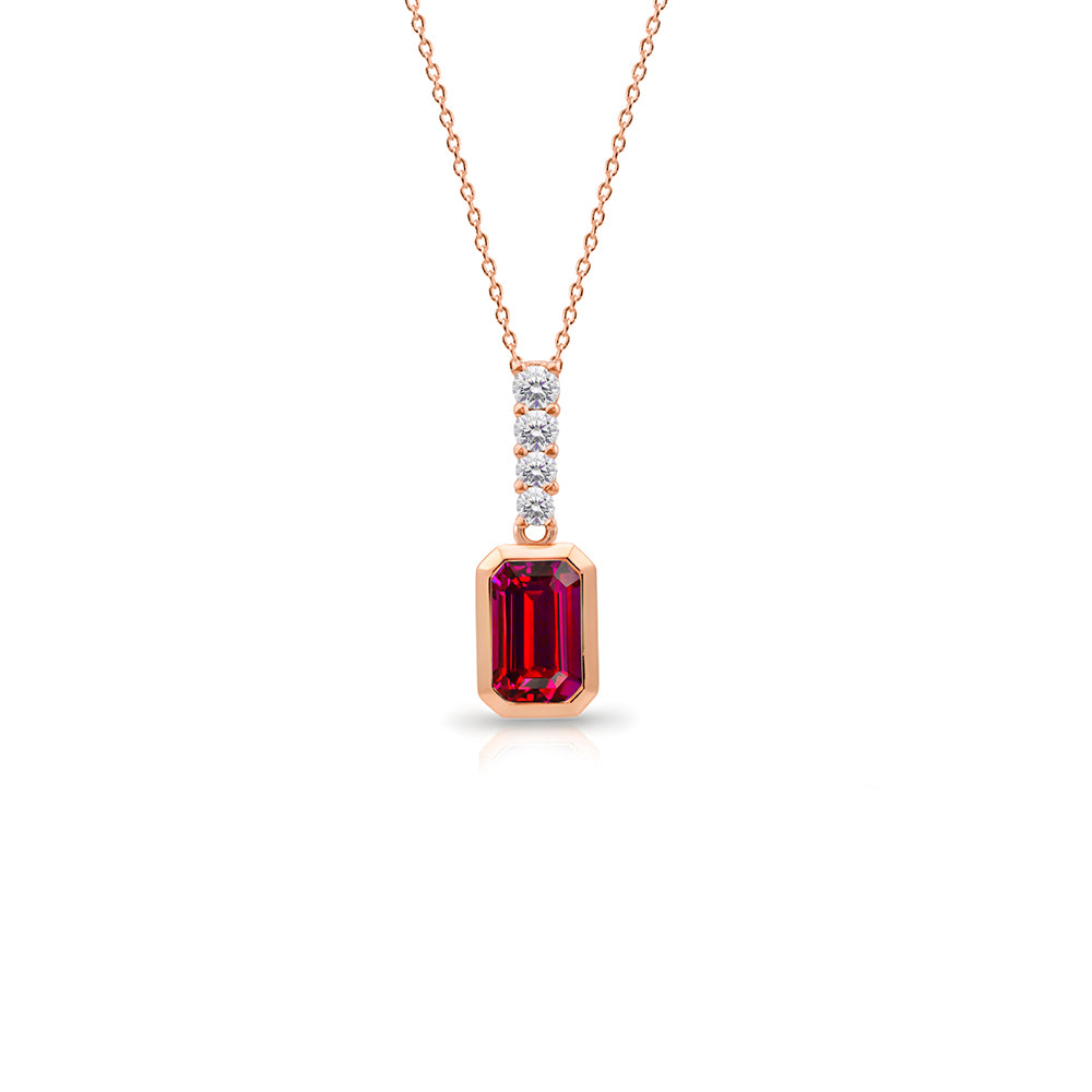 14K Gold Natural Ruby Necklace