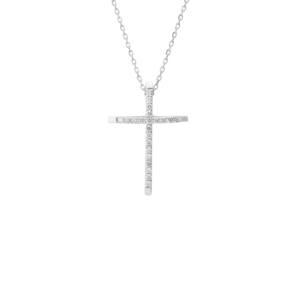 14K Gold Diamond Christian Necklace / Anniversary Gift for Women