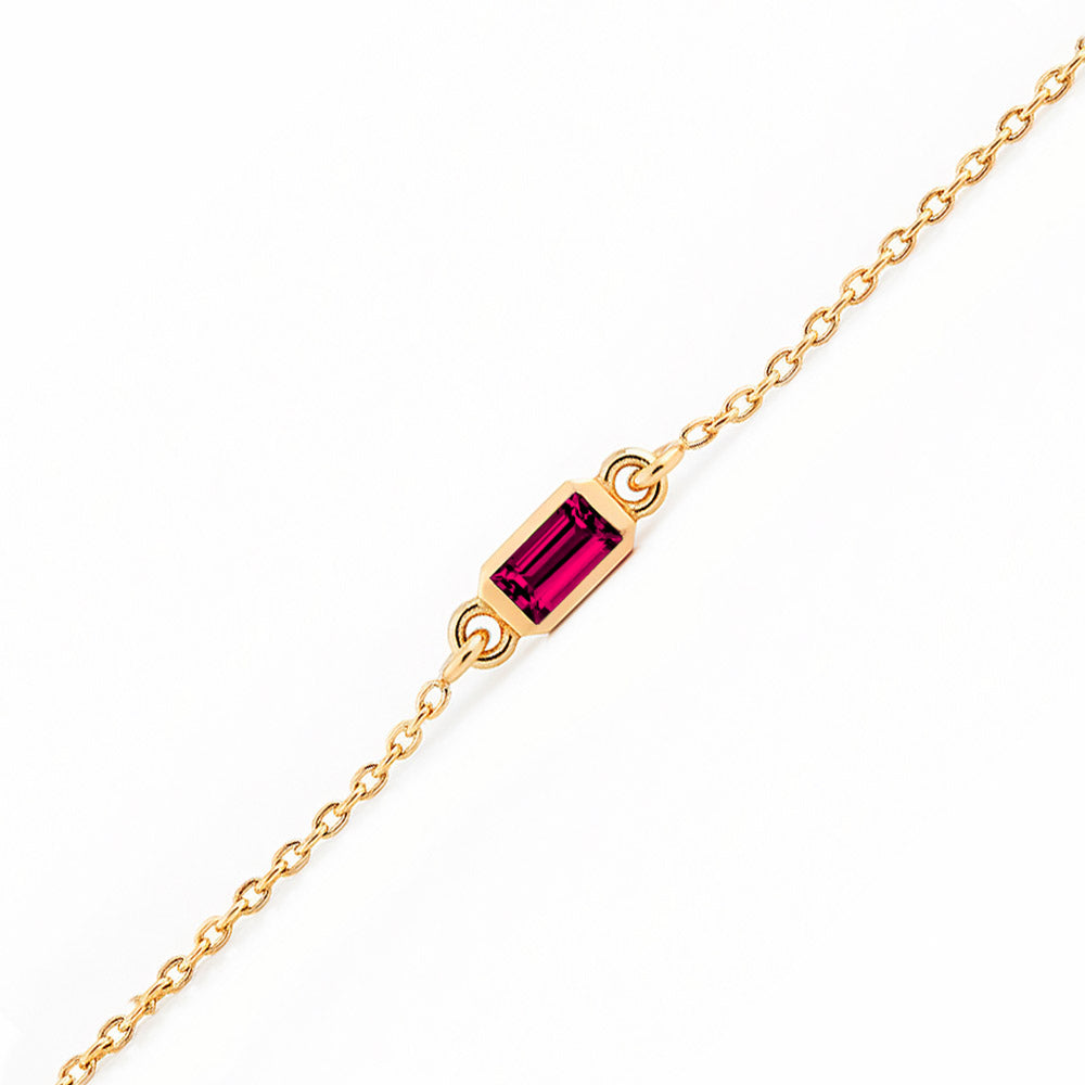 14K Gold Ruby Bracelet, Anniversary Bracelet