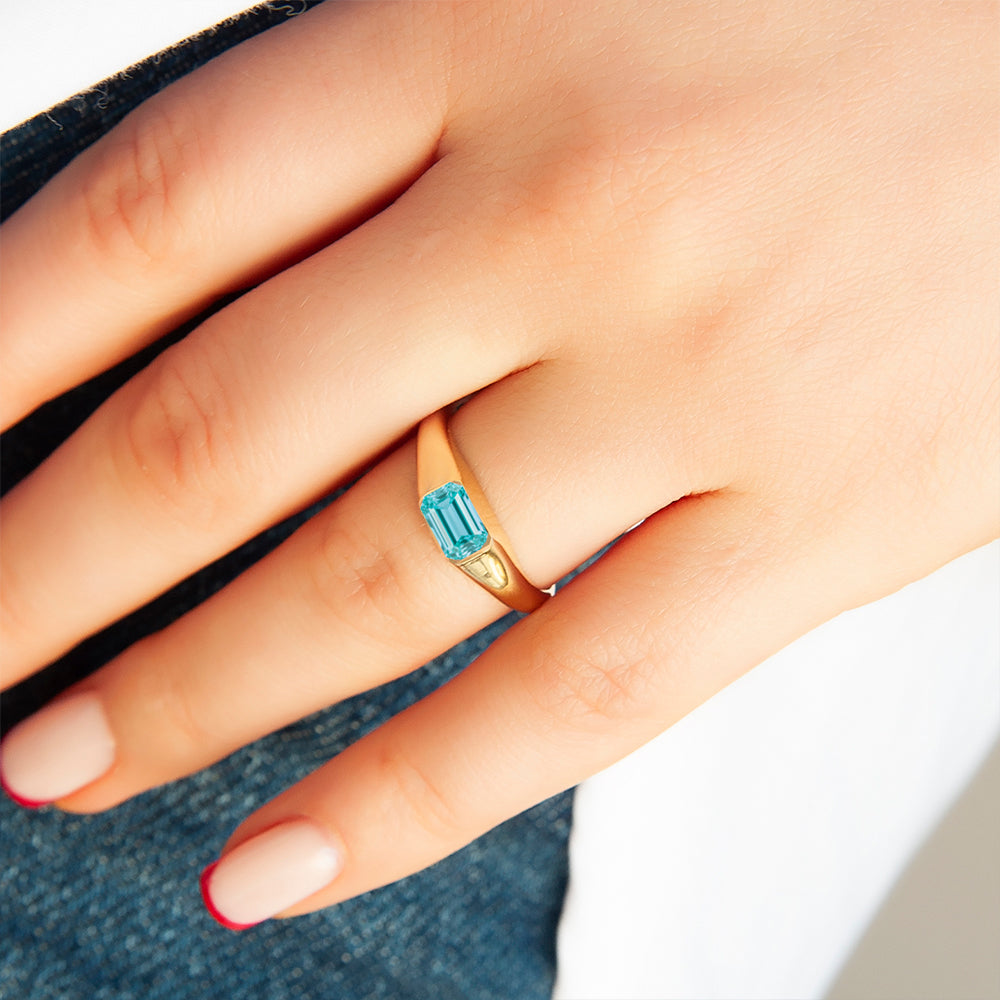 Aquamarine Signet Ring