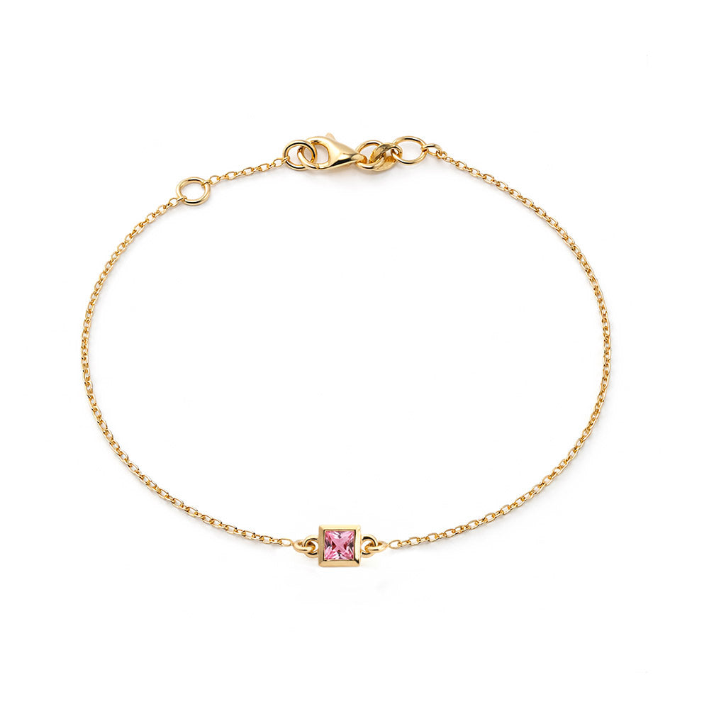 14K Gold Pink Sapphire Bracelet