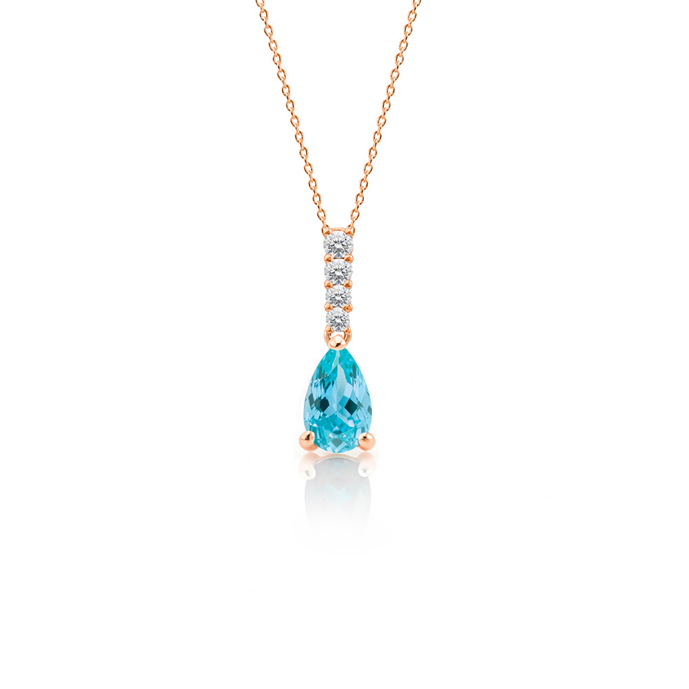 Natural Aquamarine Drop Necklace